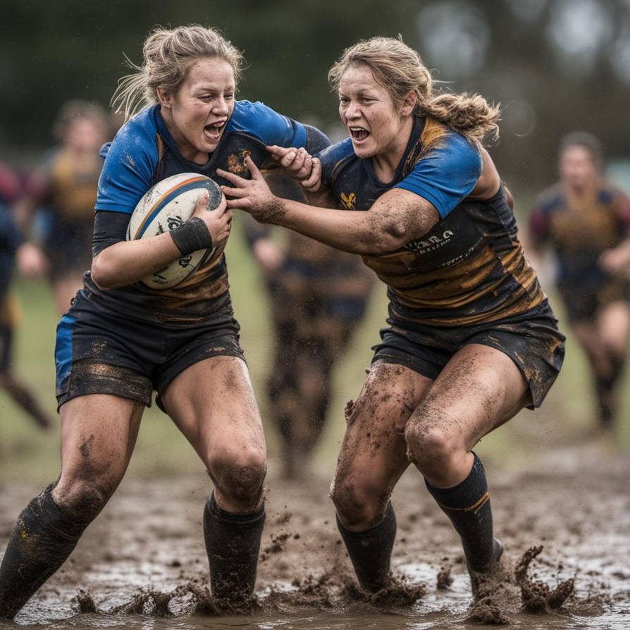 Female Rugby Brawl Two Strong Female Rugby Players In Tight Rugby Sho by tomboy888888 on ...