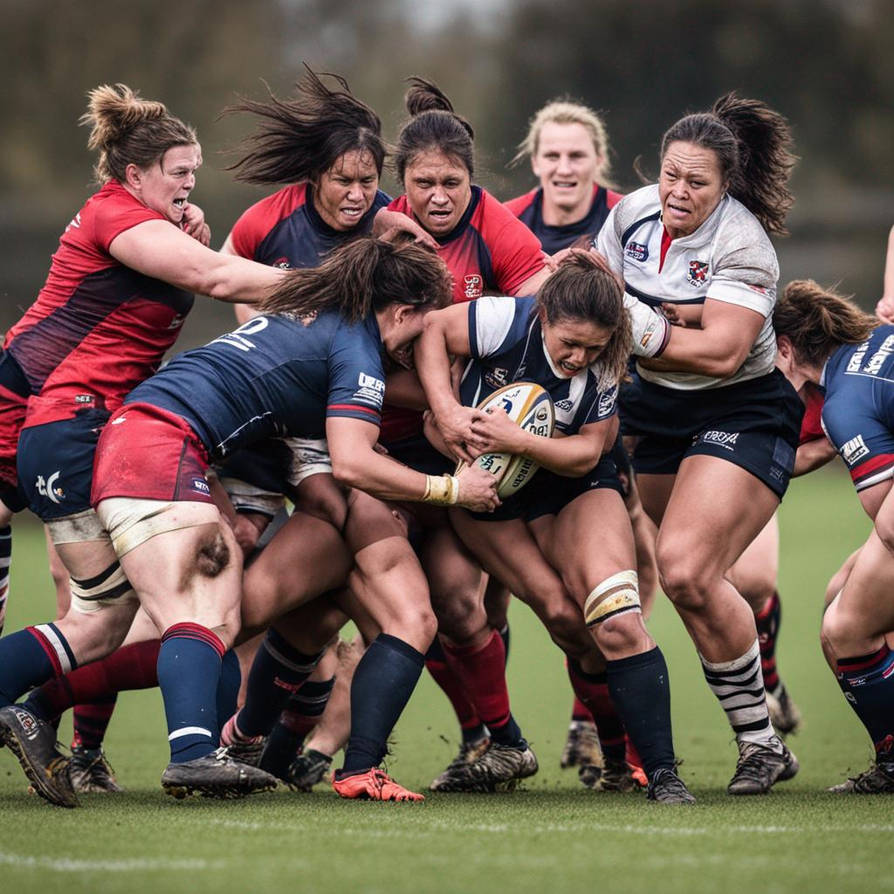 Female Rugby Brawl Two Teams Fight In A Brutal Women's Rugby Match by tomboy888888 on ...