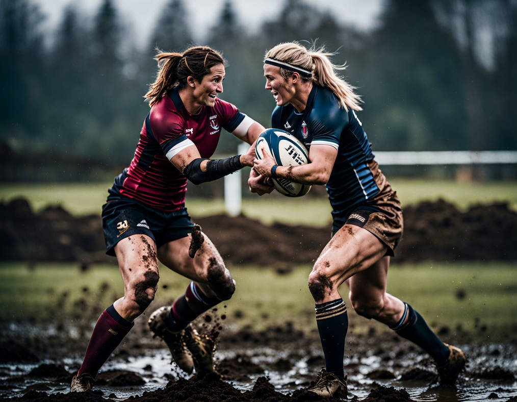 Female Rugby Brawl Tthe Two Womens Rugby Team Captains Fight On A Mud by tomboy888888 on ...