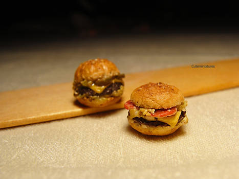 Miniature Burgers from Polymer Clay