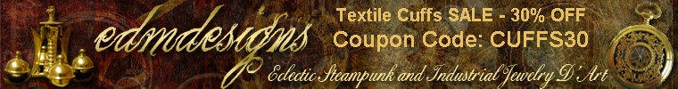 STEAMPUNK TEXTILE CUFFS 30% OFF SALE