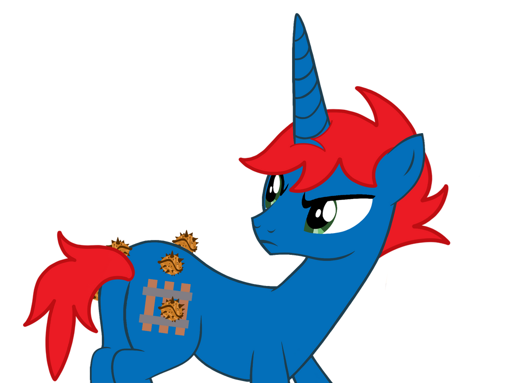 Train Track with conkers stuck on his flank. by Ry-BluePony1 on DeviantArt