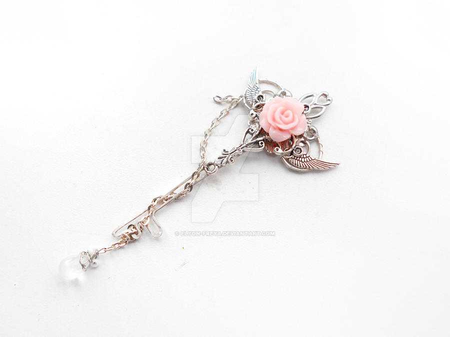 pink rose key pendant by Elyon-freya on DeviantArt
