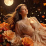 Peach Gown Autumn Moon Repose