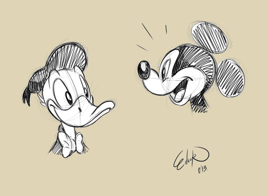 Mickey and Donald Sketch.