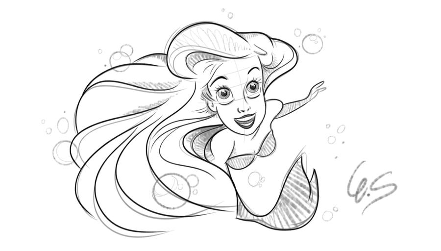 Original Disney Sketches Ariel The Little Mermaid Ariel And King original-disney-sketches-ariel-the-little-mermaid-ariel-and-king