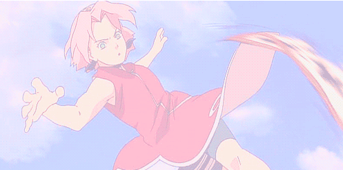 Sakura Haruno throwing Shuriken PNG Image