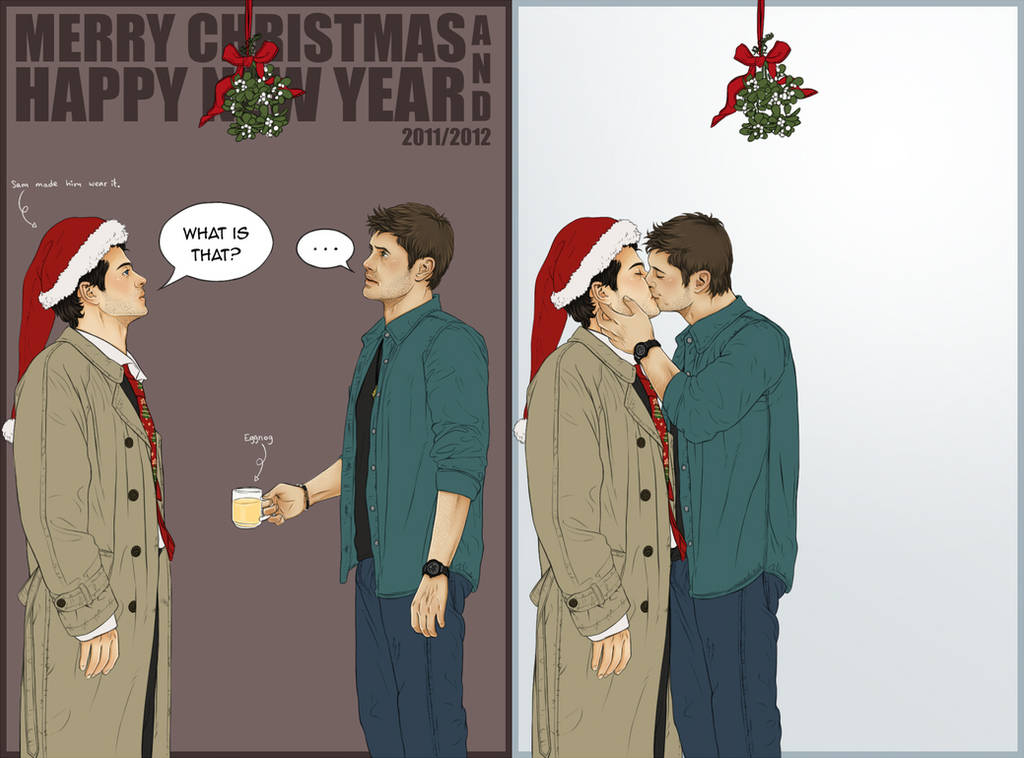 Supernatural - Christmas Card for Miggu by Kumagorochan