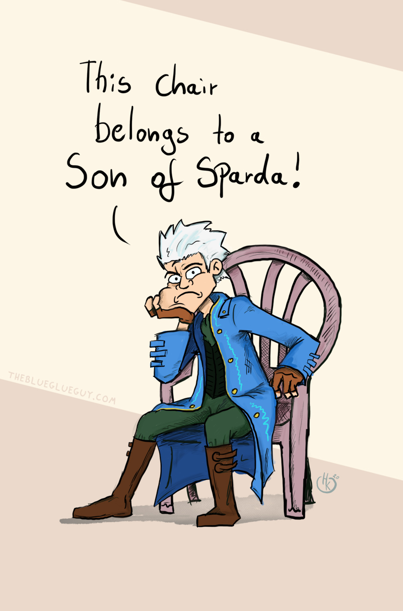 Vergil and his chair by theblueglueguy on DeviantArt