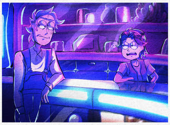 Homesteader Rick and Arcade Morty