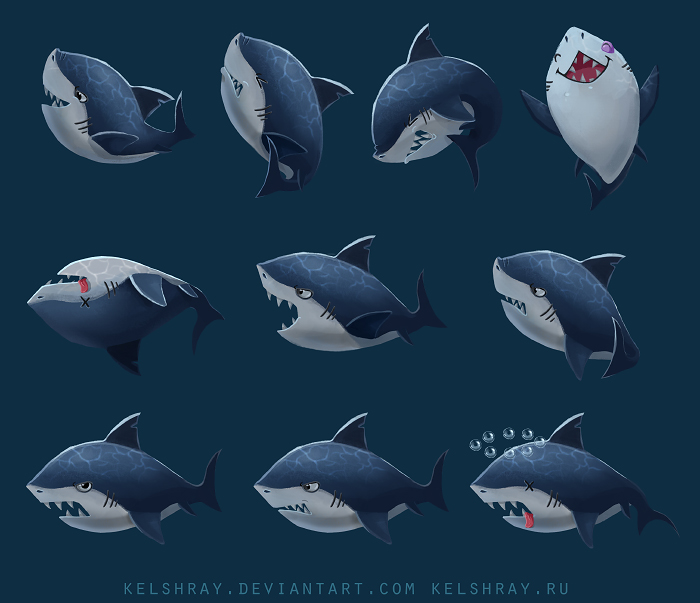Shark Animation Keyframes Shark - frames by Kelshray on DeviantArt
