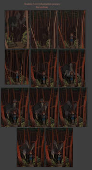 Process of Shadow Forest illustration - 3