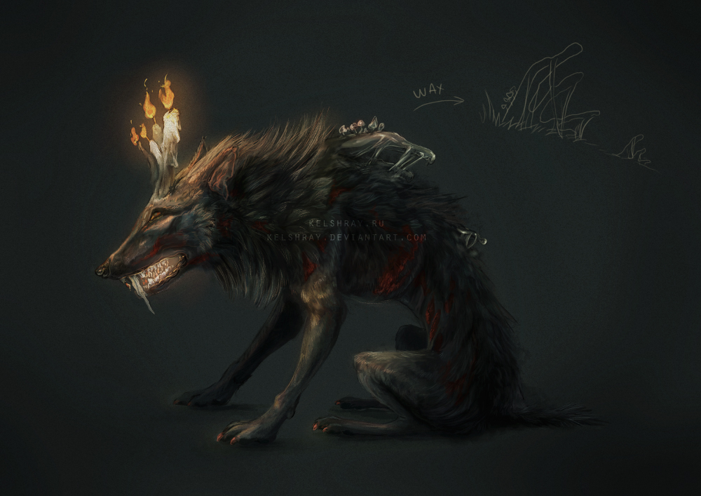 Halloween wolf monster