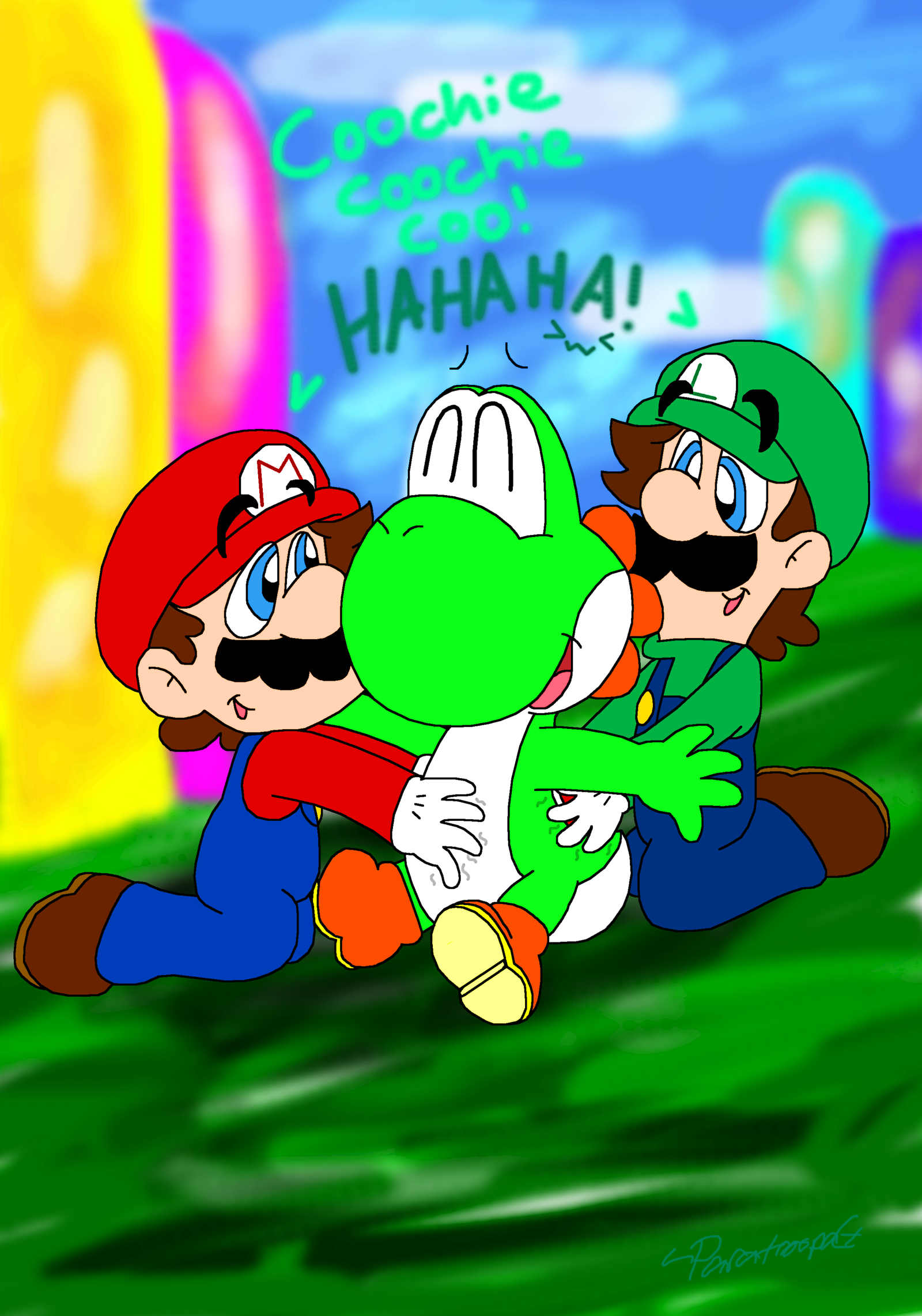 AT A Ticklish Yoshi By ParatroopaCx On DeviantArt.