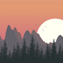 Mountain Sunset Illustration