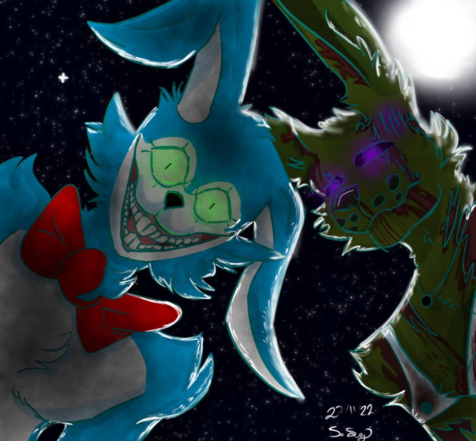 Spring Trap Scared Face Bon and springtrap scared elliot L. by FnafSSYT on DeviantArt