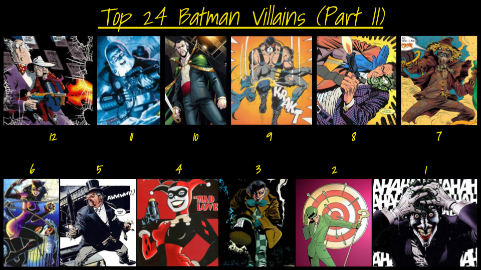 Top 24 Batman Villains (Part II) by JJHatter on DeviantArt