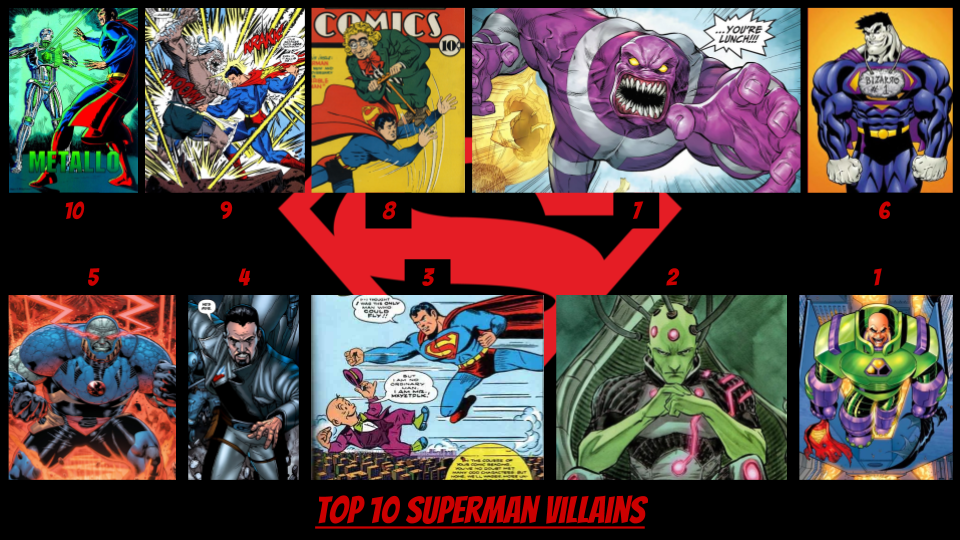 Top 10 Superman Villains by JJHatter on DeviantArt