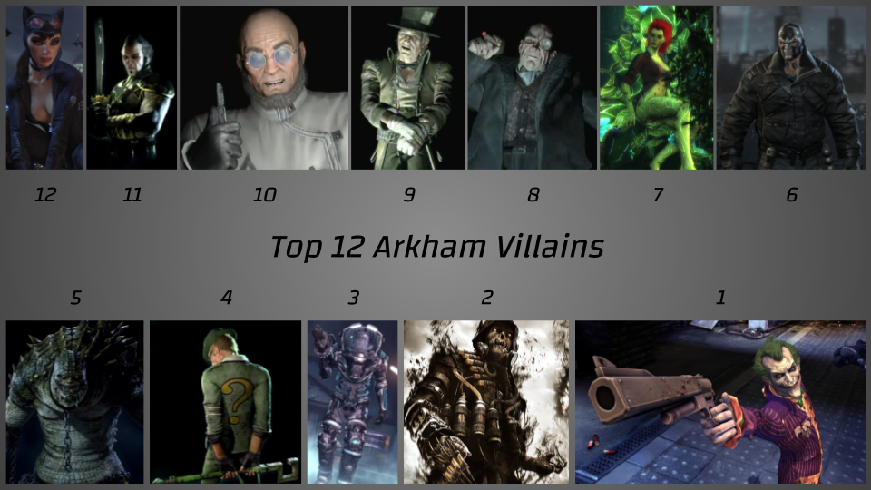 Top 12 Arkham Villains by JJHatter on DeviantArt