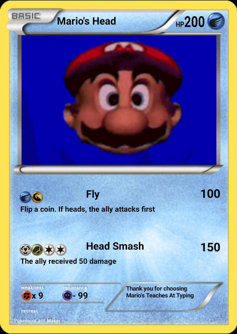 Mario's Head Fake Pokemon Card by SSBrandon on DeviantArt Mario's Head Fake Pokemon Card by SSBrandon on DeviantArt