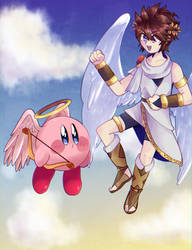 Cupid Kirby and Pit