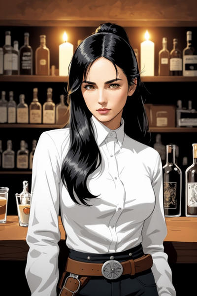 Lady in a bar by SeaborneSquash on DeviantArt