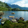 Mountain landscape with lake