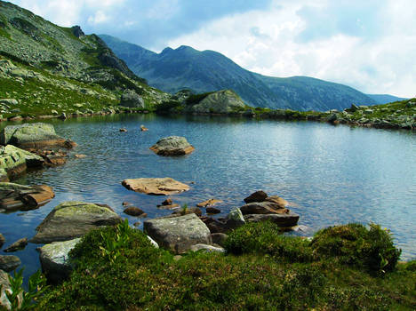 Mountain landscape with lake