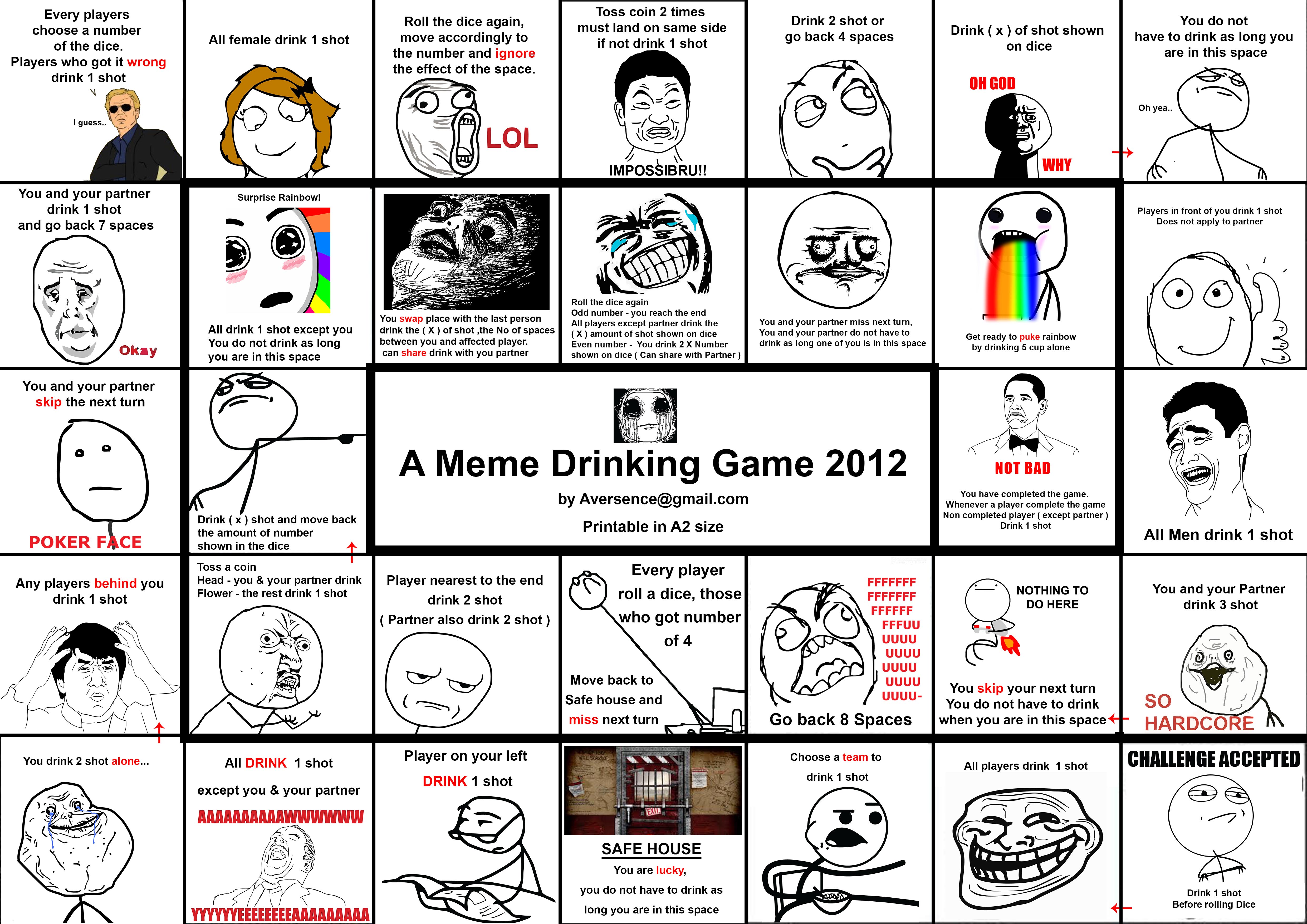 A meme drinking game by ruinlord on DeviantArt