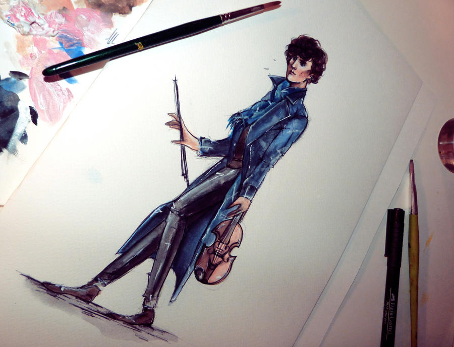 The Violinist - young Sherlock by Farbenfrei