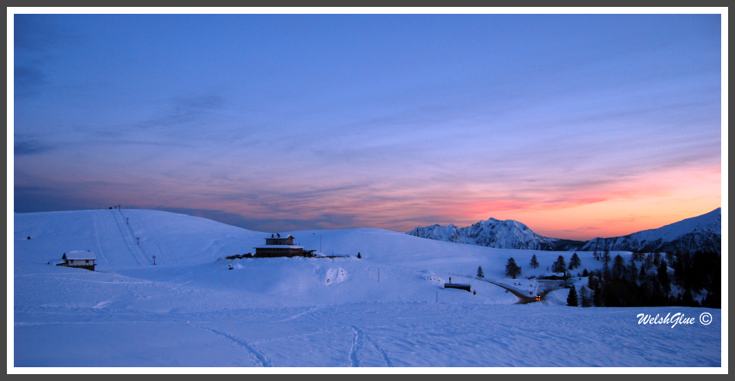 Monte Avaro, winter sunset