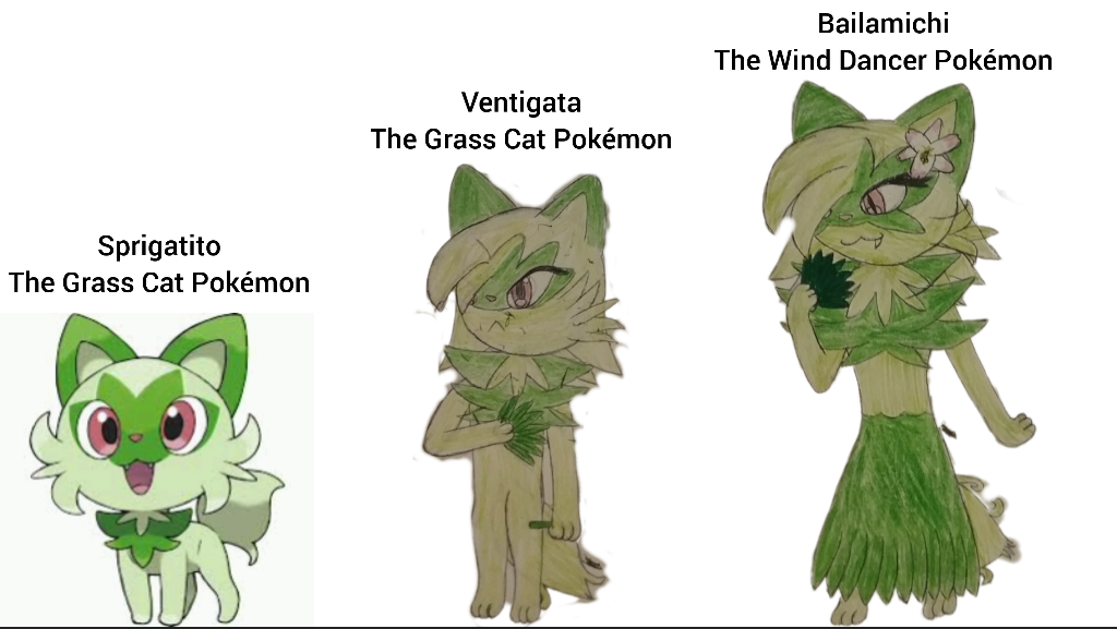 Sprigatito Evolution Idea by KitsunaGacha on DeviantArt