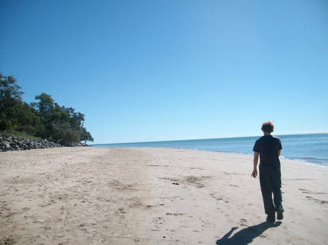 walking on the beach