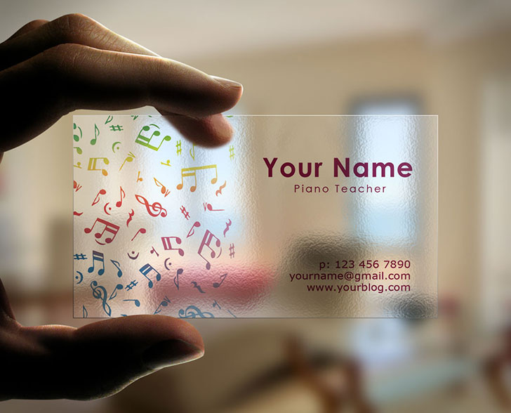 Transparent Business Cards Idea For Musicians