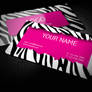 Modern Pink Zebra Business Cards