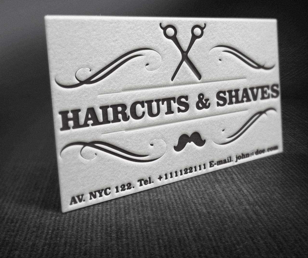Letterpress Barber Shop Business Cards by BorceMarkoski