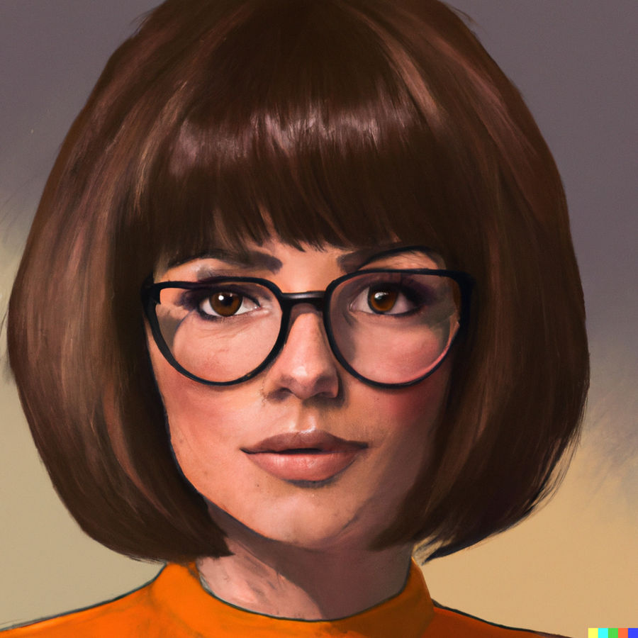 DALL-E test #1 - Velma Dinkley by mardoek50 on DeviantArt