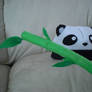 panda hat and bamboo plushie
