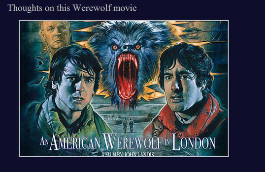 Thoughts on an american werewolf in london