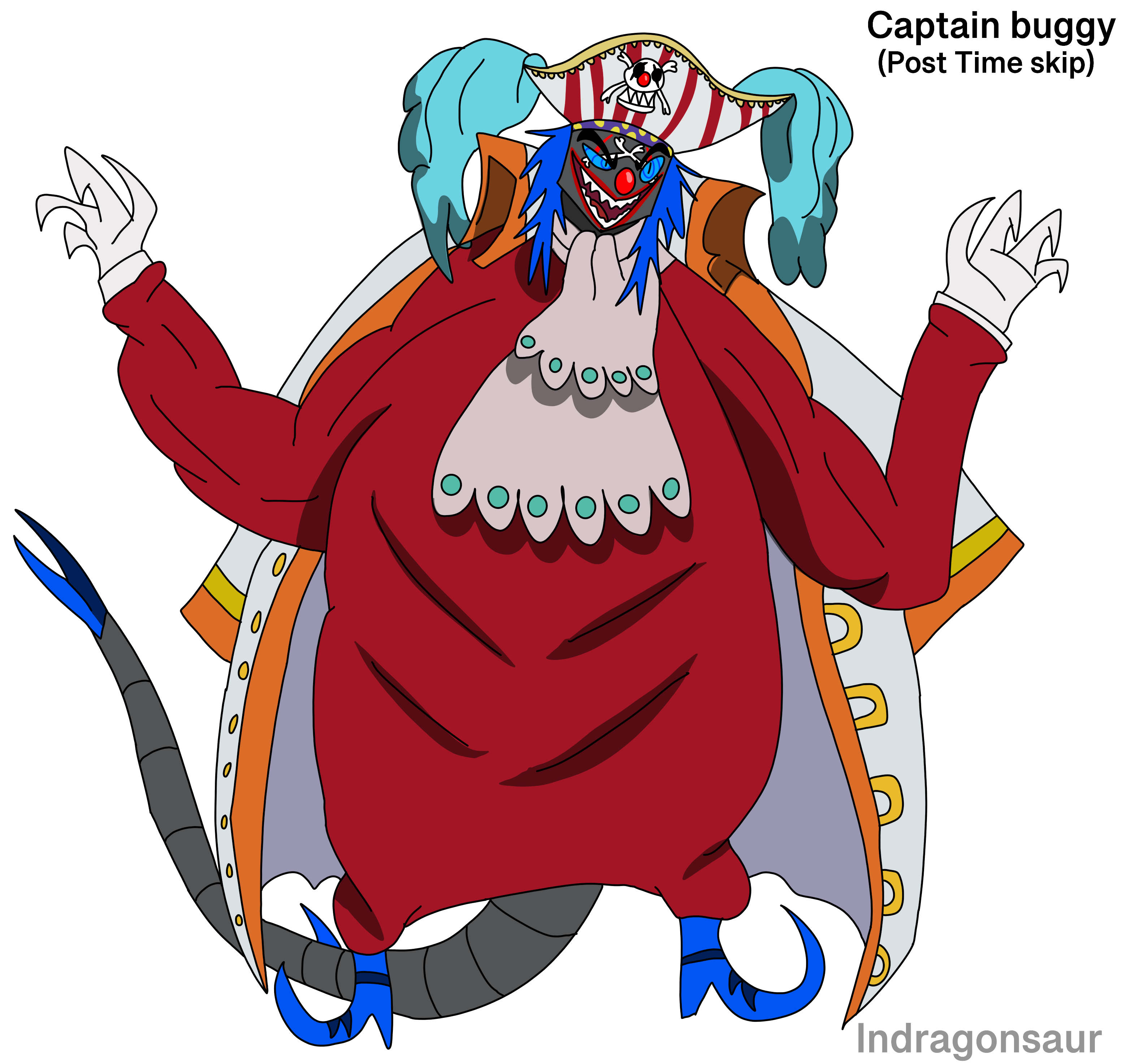 One piece: Hazbin Pirates Buggy (post time) by indragonsaur on DeviantArt