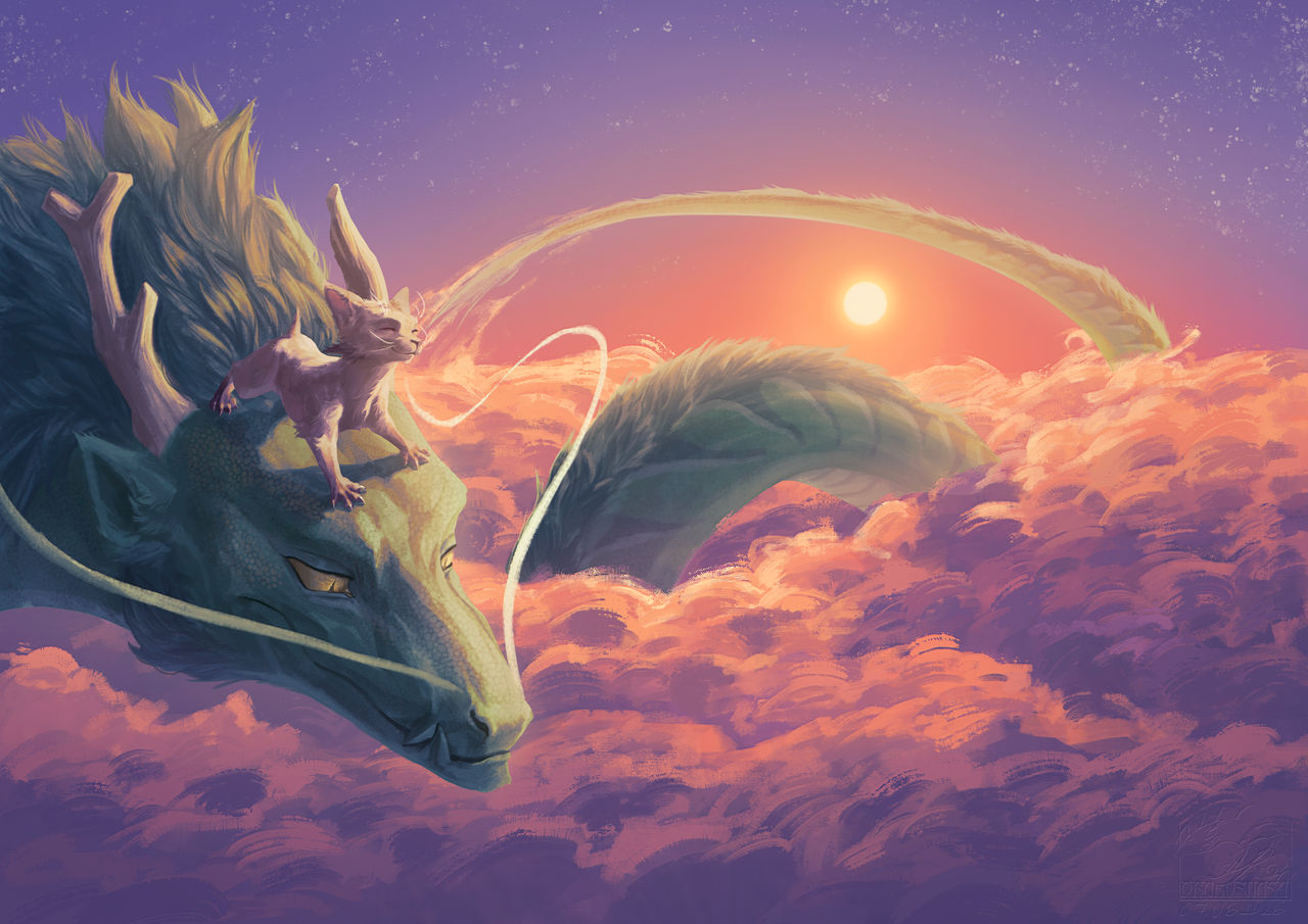 Above the clouds, towards the sky
