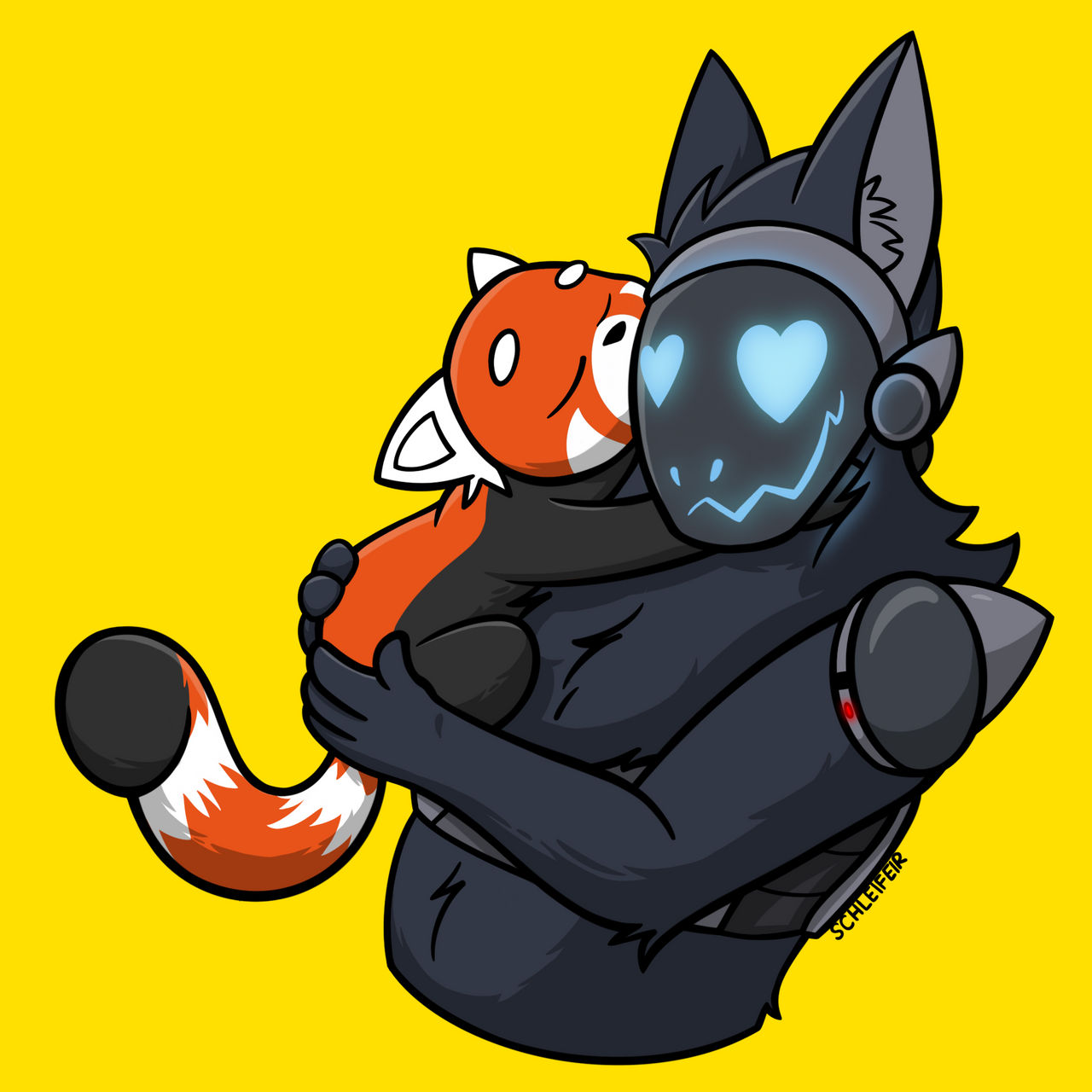 Protogen Is Red Red Panda Loves Protogen - COMMISSION by Gabe-S-Art on DeviantArt