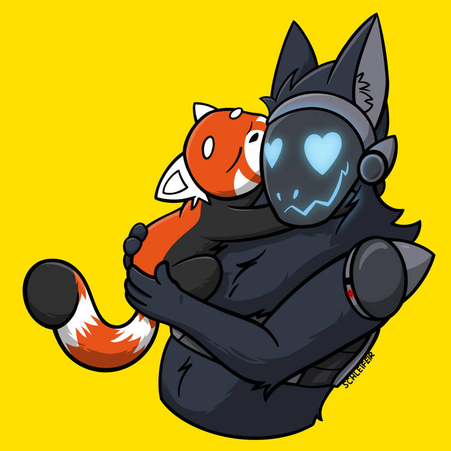 Red Panda Loves Protogen - COMMISSION by Gabe-S-Art on DeviantArt