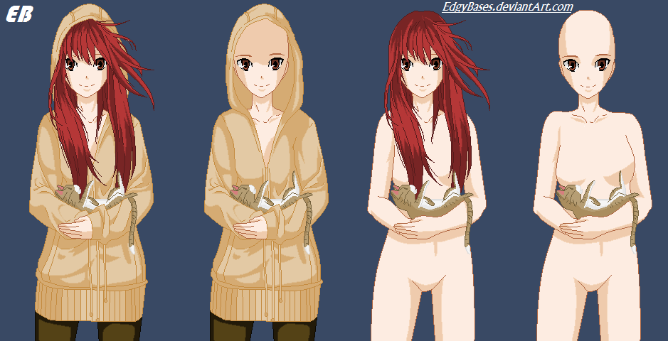 Girl With A Cat By Edgybases On Deviantart