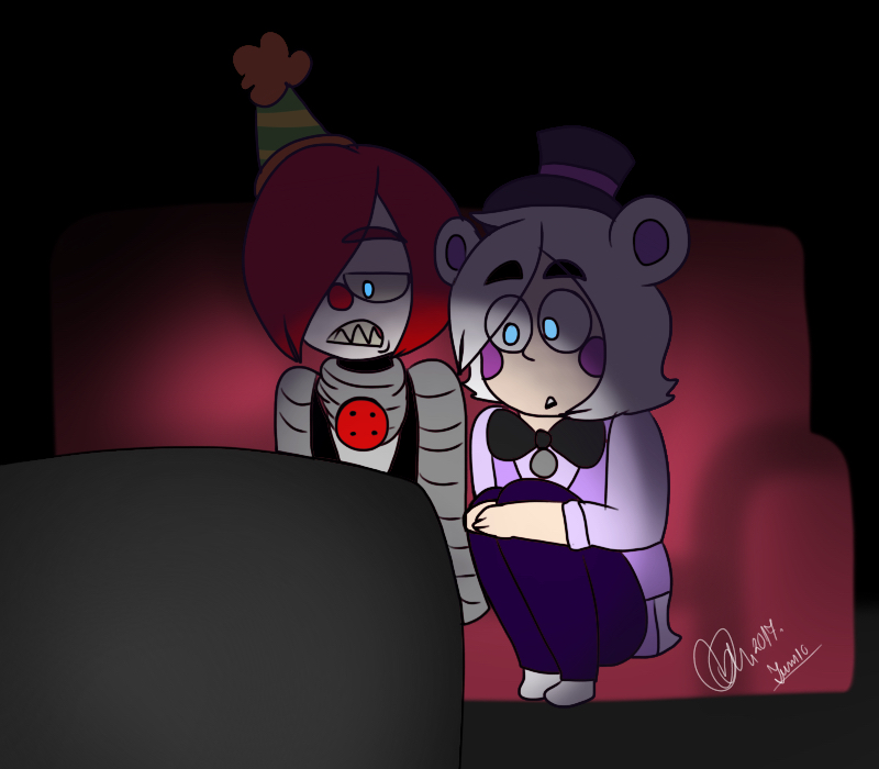 Ennard y Funtime Freddy viendo la TV by Jum10 on DeviantArt