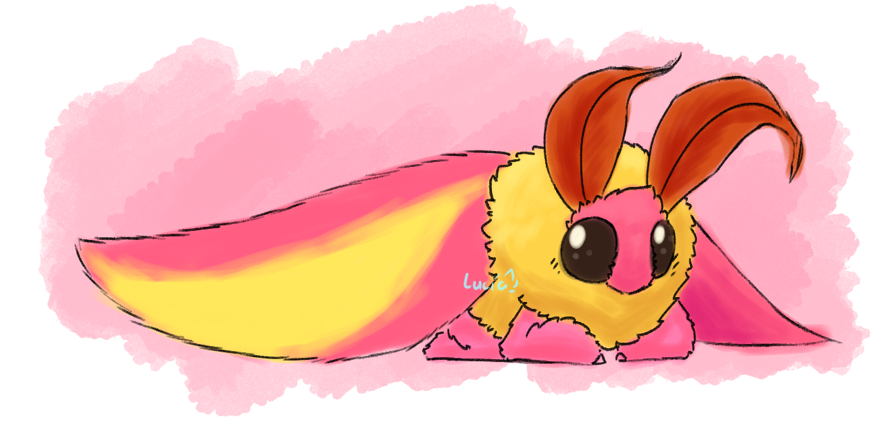 Rosy maple moth by Luciavegames on DeviantArt