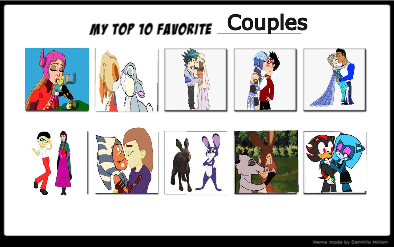 My top 10 favourite couples by maxjacksonhk on DeviantArt