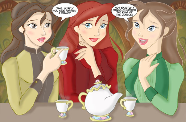 belle, ariel, and jane