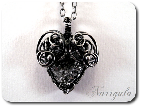 The Heart of Stone - silver and Quartz pendant