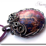 Purple Jasper and silve penadnt / necklace